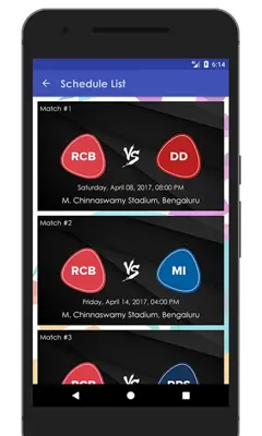 RCB Team Schedule & Info android App screenshot 0